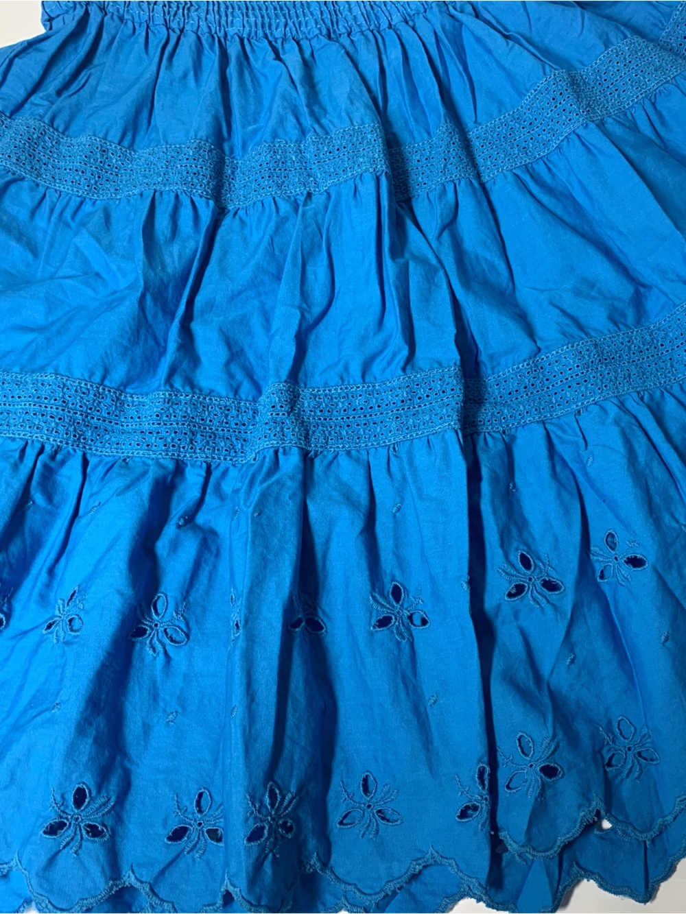 Vintage GAP Cornflower Blue Eyelet 100% Cotton Skirt